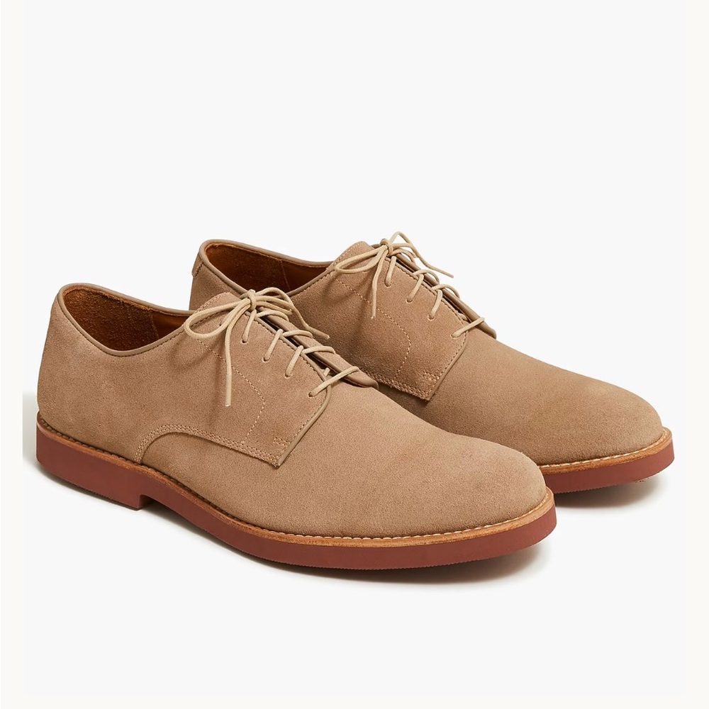 J Crew Suede Lace-Up Dress Shoes Men's Size 9 1/2 Light Tan Classy Business